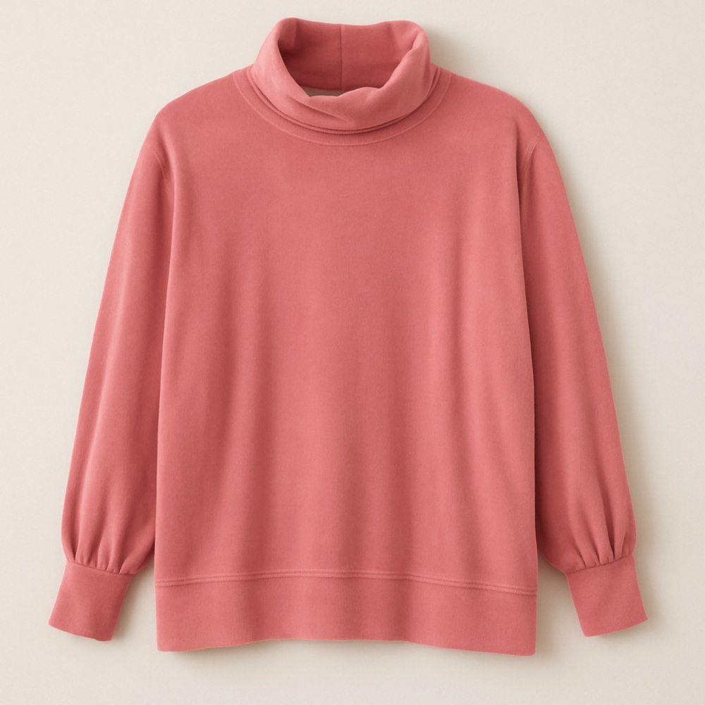 ANRABESS Pink Mock Neck Pullover Size Small